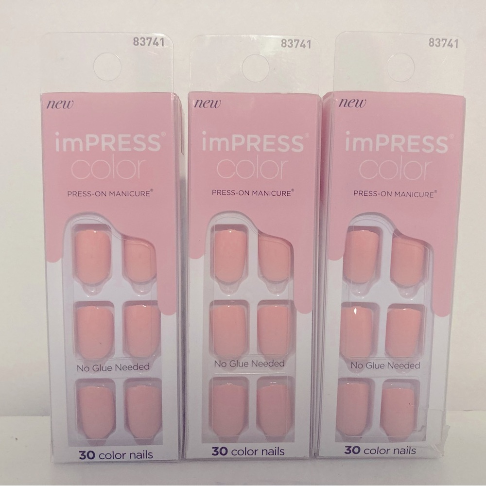 KISS imPRESS Nails in Pick Me Pink—Set of 3